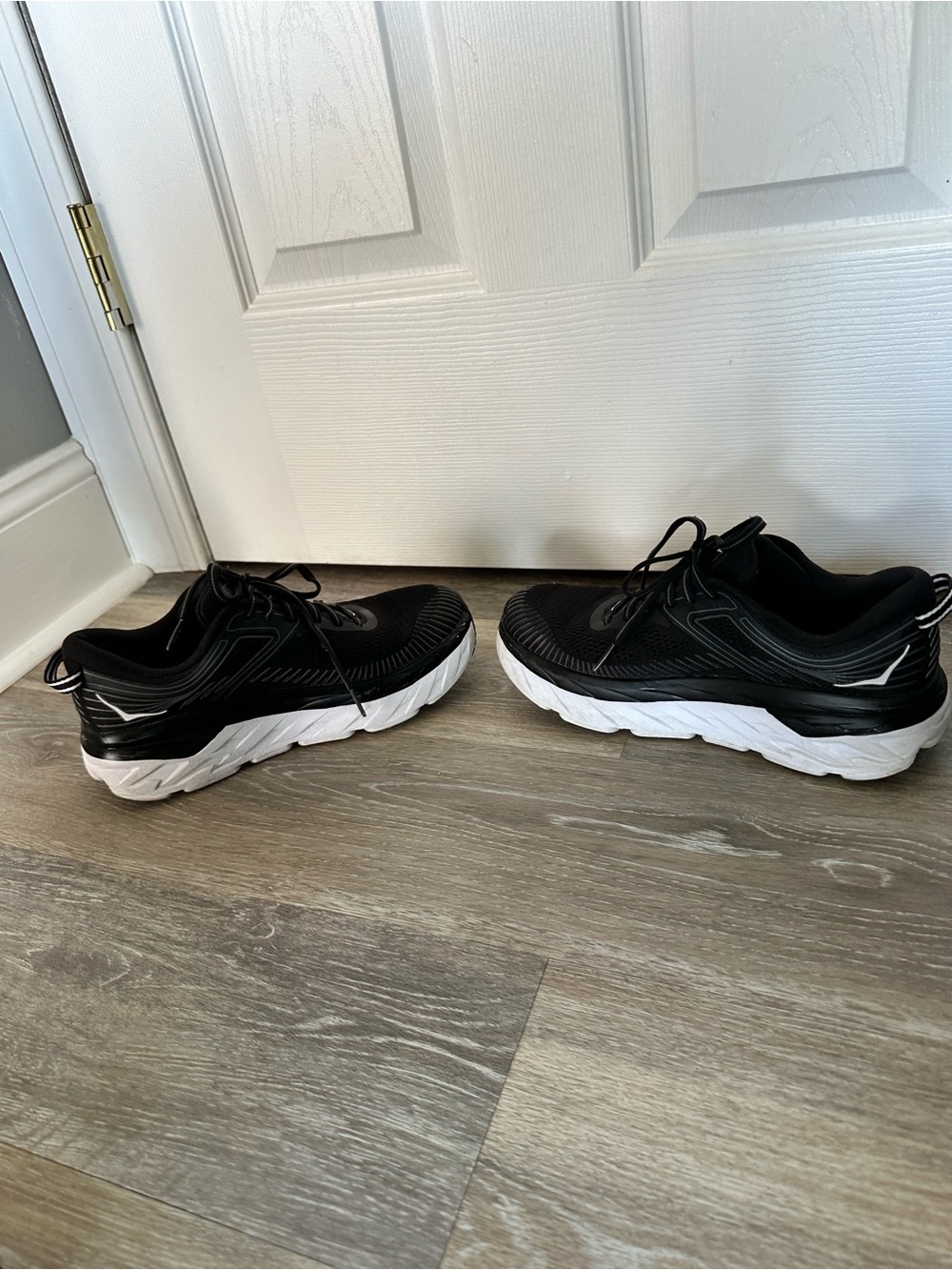 Hoka Bondi 7 Black White womens Running Shoes sneakers 6.5 walking one one - Picture 4 of 14